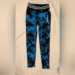NWT Tie dye blossom blue and black GYMSWEATY Athletic seamless leggings